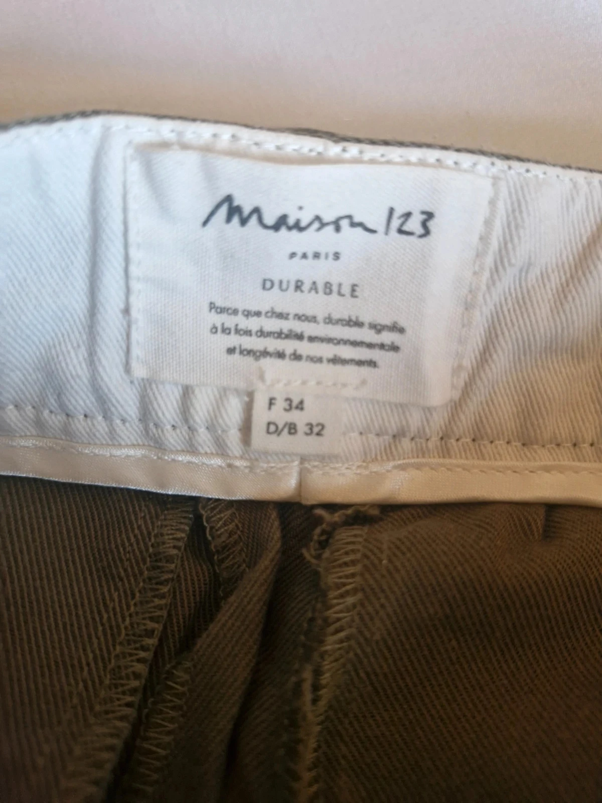 Pantalón Maison 123 mujer caqui T34 botones decorativos – photo 3